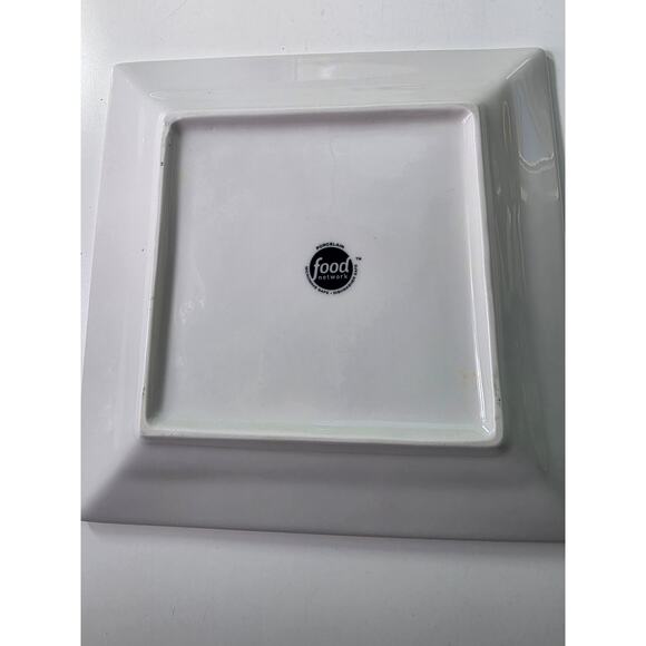 Set of 4-  FOOD NETWORK All White Undecorated Framed 7.5" Salad Plates - Picture 5 of 6